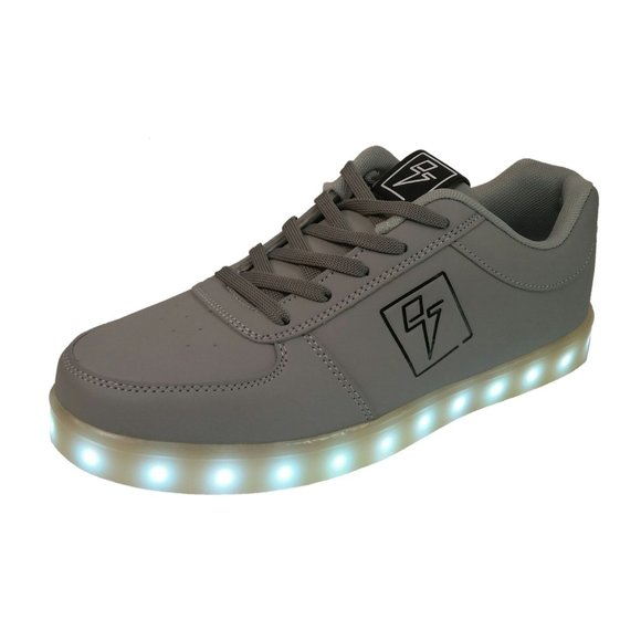 Electric Styles LED Shoes Women's Light Up Glow Sneakers gray Lo Top Bolt EDM - Picture 10 of 14